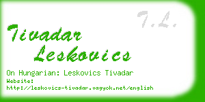 tivadar leskovics business card